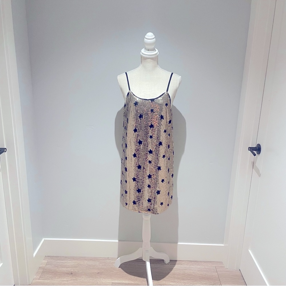 NWT Gold Sequin Slip Dress
